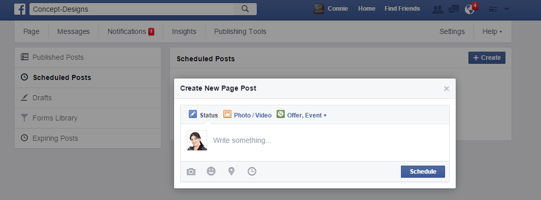Manage Facebook Page Schedule Post Publish Concept Design Marketing Web Gold Coast - Managing Your Facebook Page